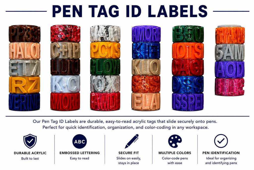 Name tag labels for V1, V2 and V3 pens